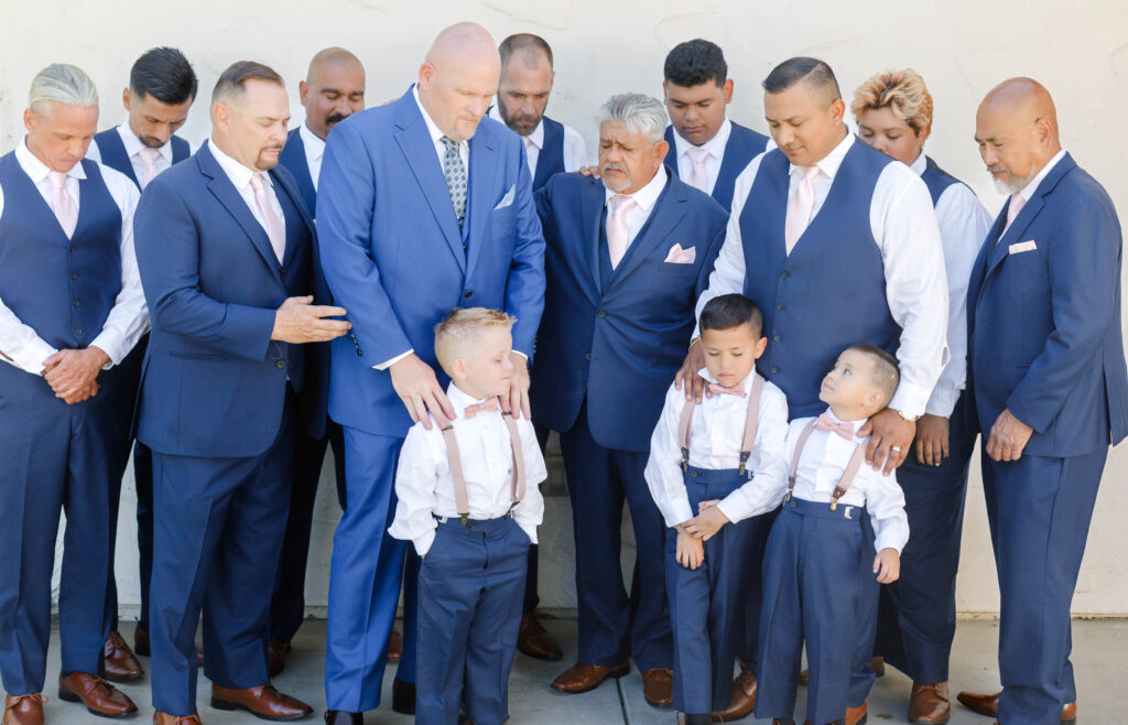 Groomsmen Pray offered by Father In Law